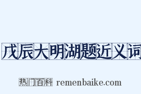 戊辰大明湖题近义词是什么意思的图片